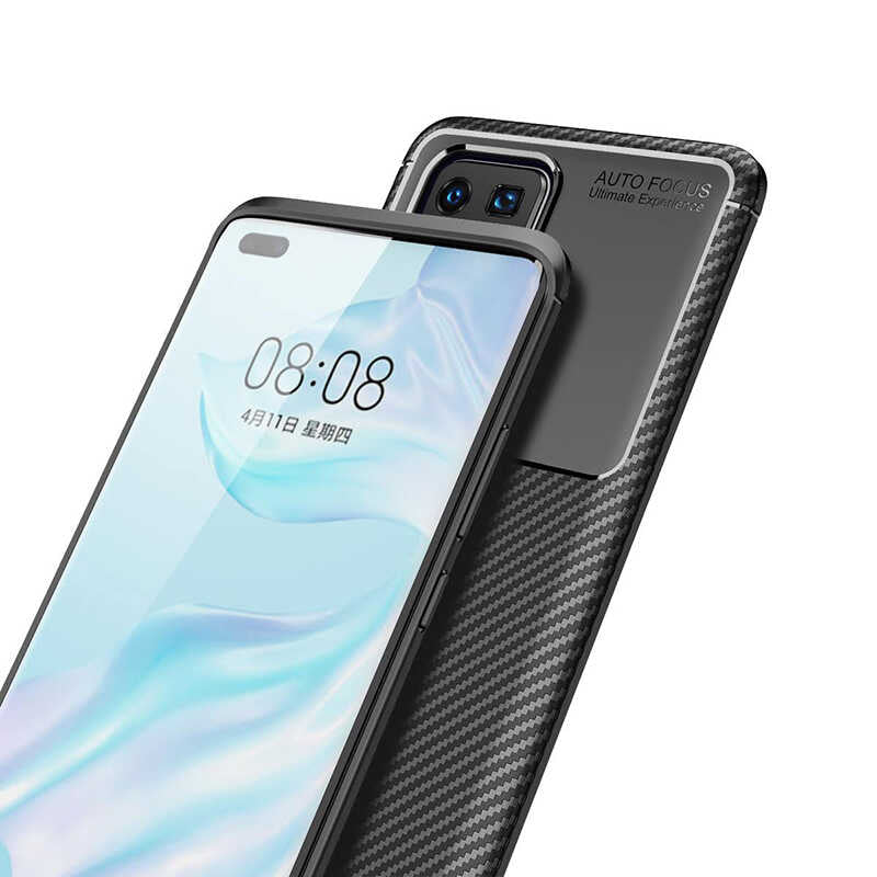 Huawei P40 Pro Kılıf Zore Negro Silikon Kapak Kahverengi
