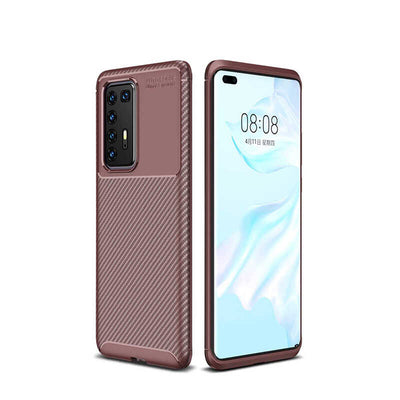 Huawei P40 Pro Kılıf Zore Negro Silikon Kapak Kahverengi