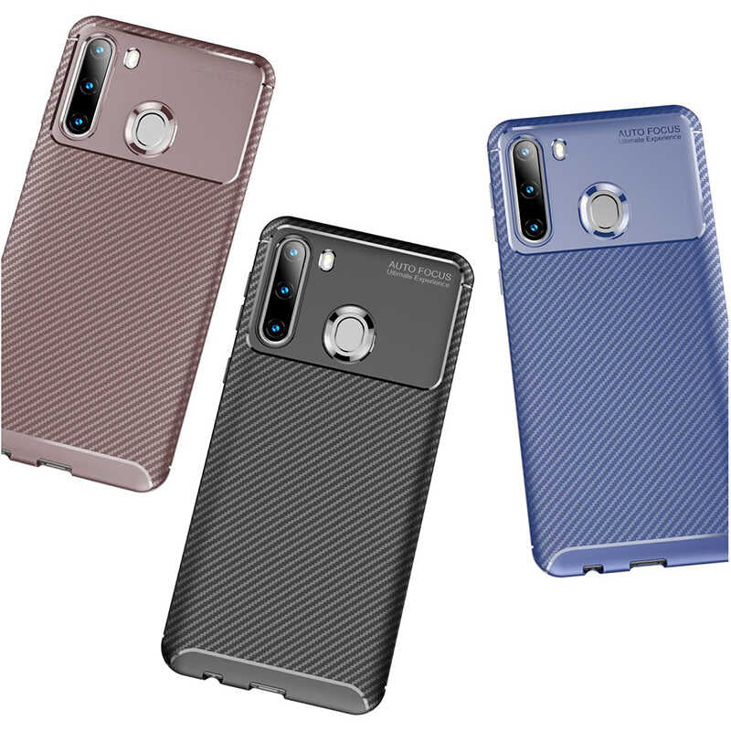 Galaxy A21 Kılıf Zore Negro Silikon Kapak Kahverengi