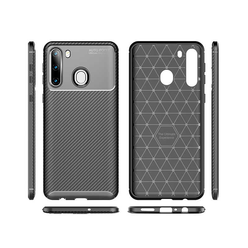 Galaxy A21 Kılıf Zore Negro Silikon Kapak Kahverengi
