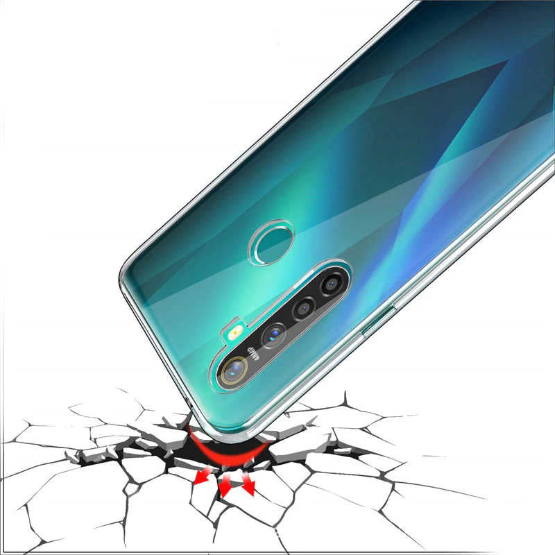 Realme 5i Kılıf Zore Süper Silikon Kapak Renksiz