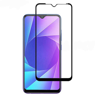 Realme 5İ Zore Kenarları Kırılmaya Dayanıklı Cam Ekran Koruyucu Siyah
