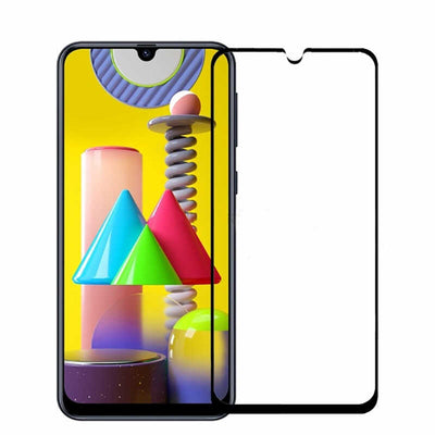 Galaxy M31 Zore Kenarları Kırılmaya Dayanıklı Cam Ekran Koruyucu Siyah