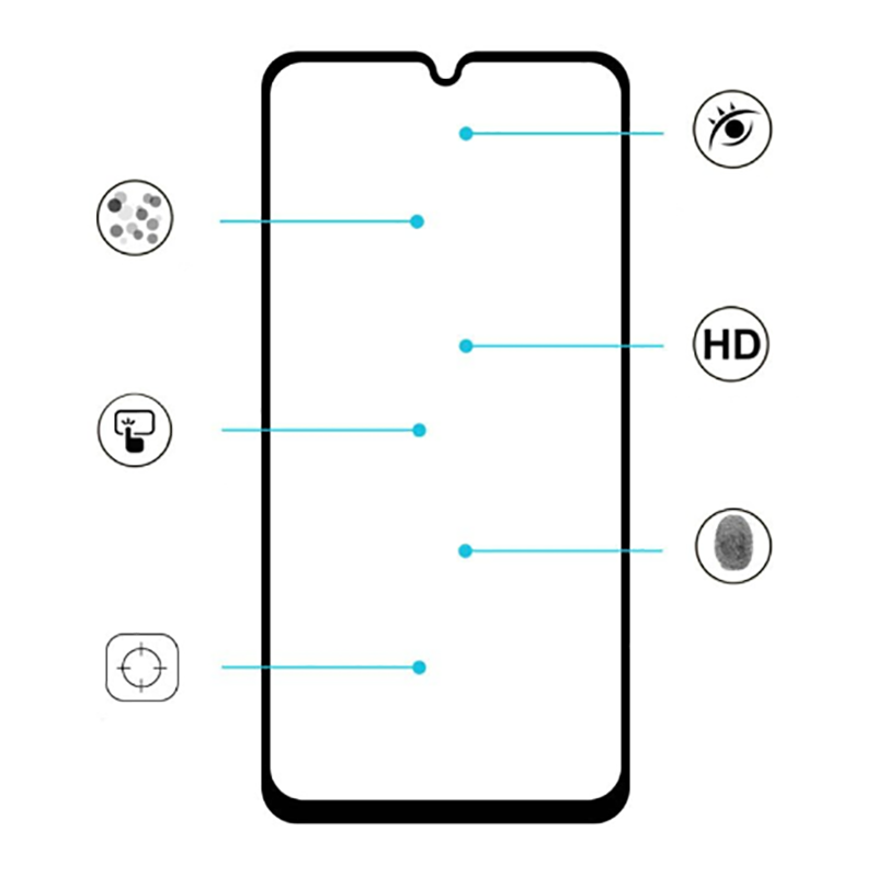 Galaxy M31 Zore Kenarları Kırılmaya Dayanıklı Cam Ekran Koruyucu Siyah