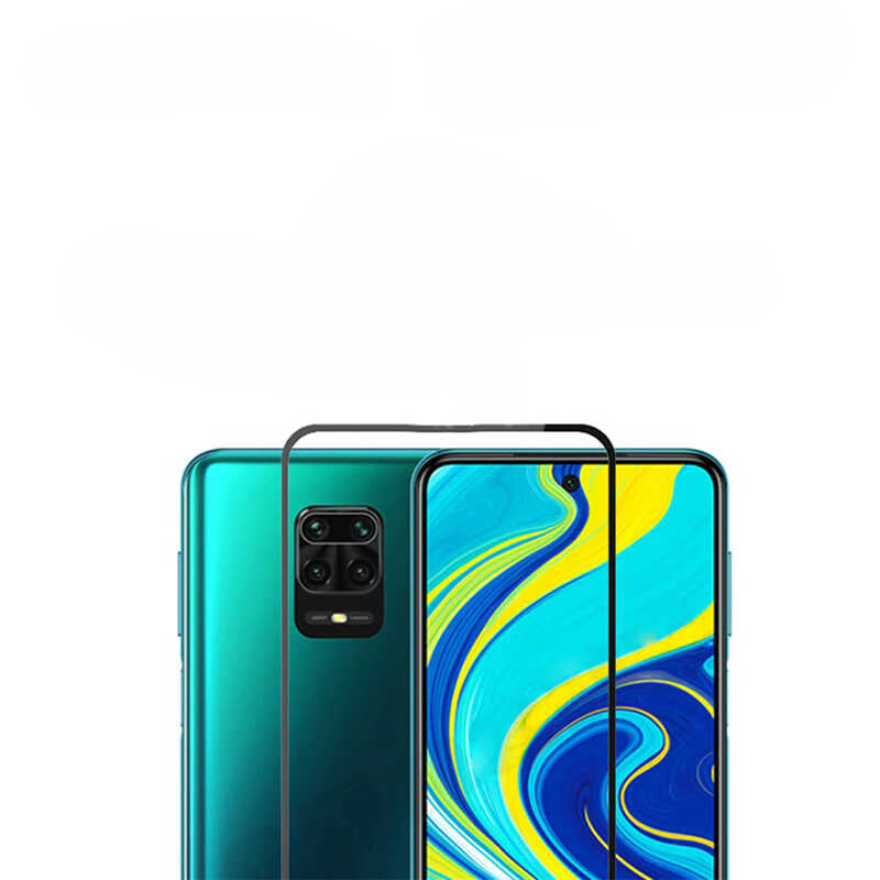 Xiaomi Redmi Note 9S Zore Kenarları Kırılmaya Dayanıklı Cam Ekran Koruyucu Siyah