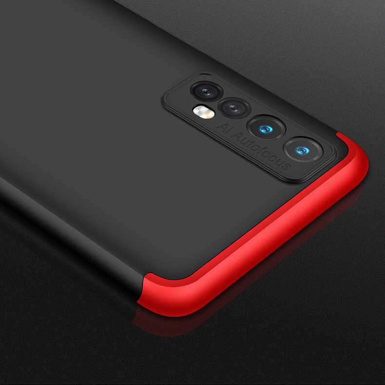 Realme 7 Kılıf Zore Ays Kapak Siyah-Kırmızı