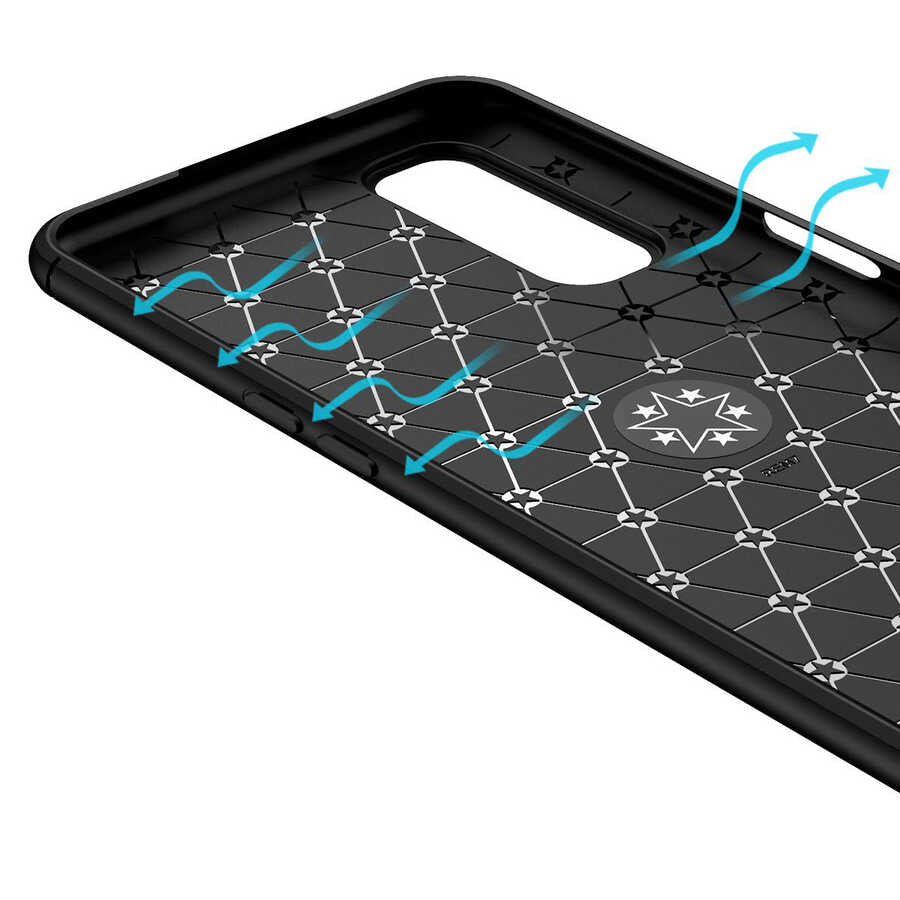 Realme 7 Kılıf Zore Ravel Silikon Kapak Siyah-Mavi