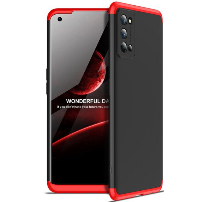 Realme 7 Pro Kılıf Zore Ays Kapak Siyah-Kırmızı