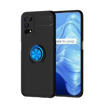 Realme 7 Pro Kılıf Zore Ravel Silikon Kapak Siyah-Mavi