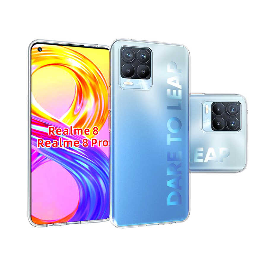 Realme 8 Kılıf Zore Süper Silikon Kapak Renksiz