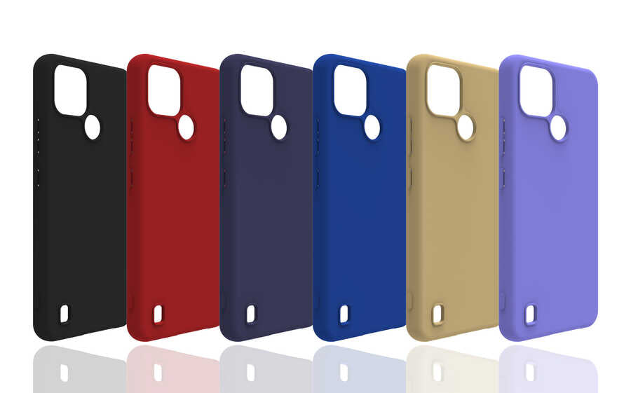 Realme C21 Kılıf Zore Biye Silikon Mavi