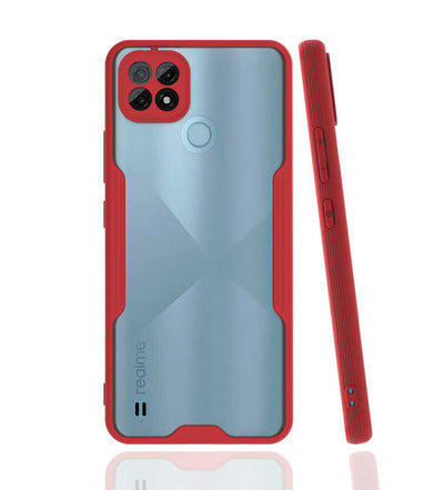 Realme C21 Kılıf Zore Parfe Kapak Kırmızı