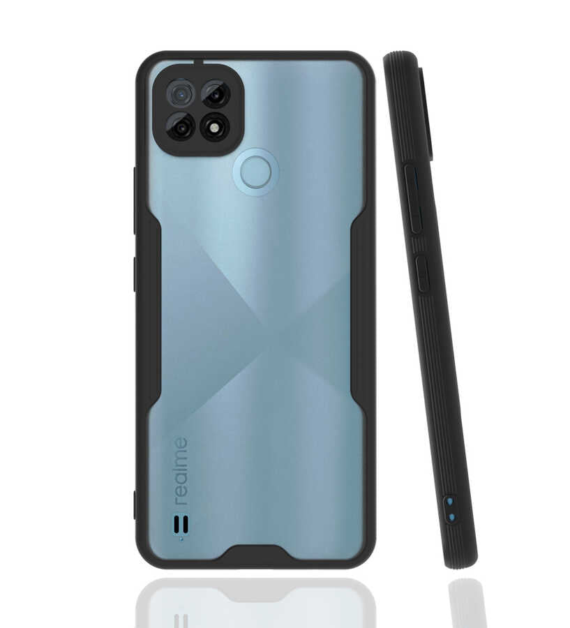Realme C21 Kılıf Zore Parfe Kapak Siyah