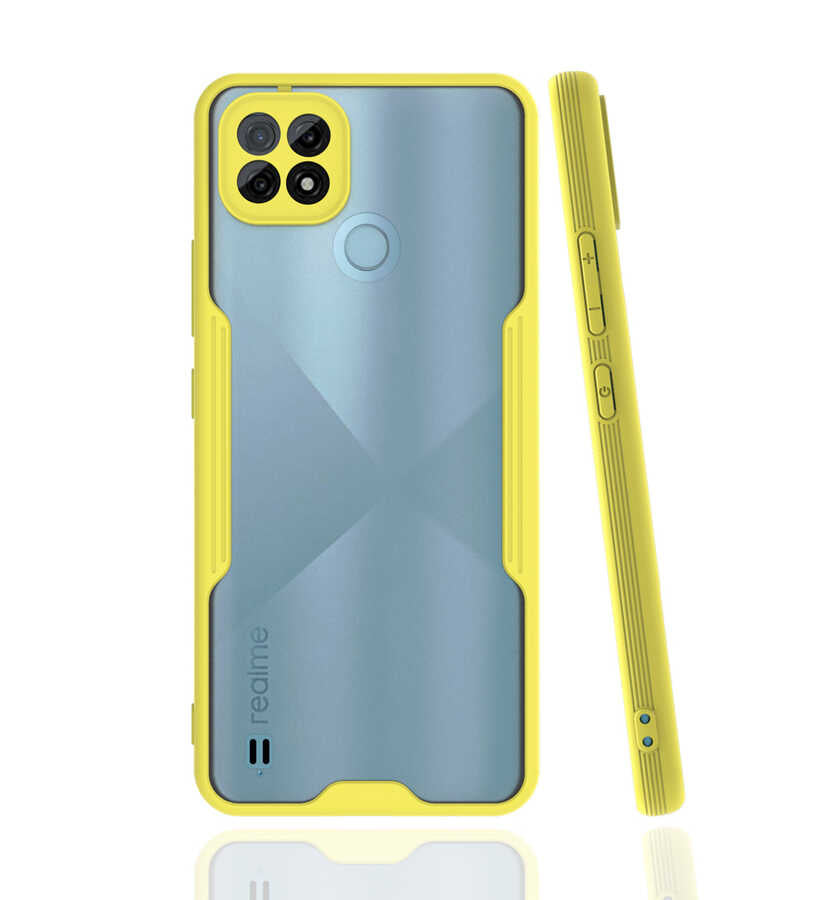 Realme C21 Kılıf Zore Parfe Kapak Sarı