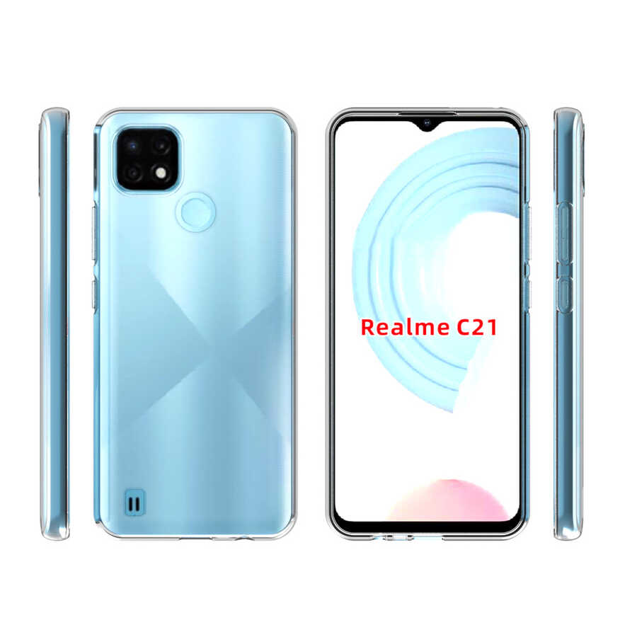 Realme C21 Kılıf Zore Süper Silikon Kapak Renksiz