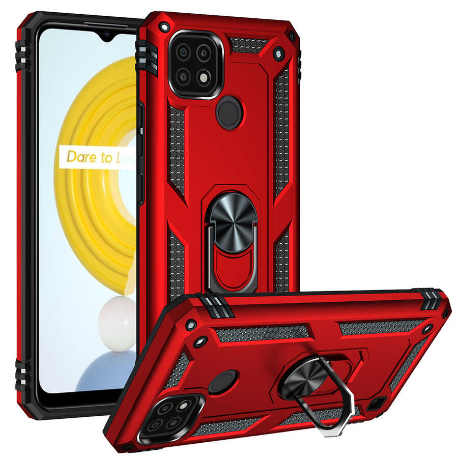 Realme C21 Kılıf Zore Vega Kapak Siyah