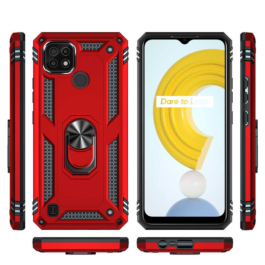 Realme C21 Kılıf Zore Vega Kapak Gri