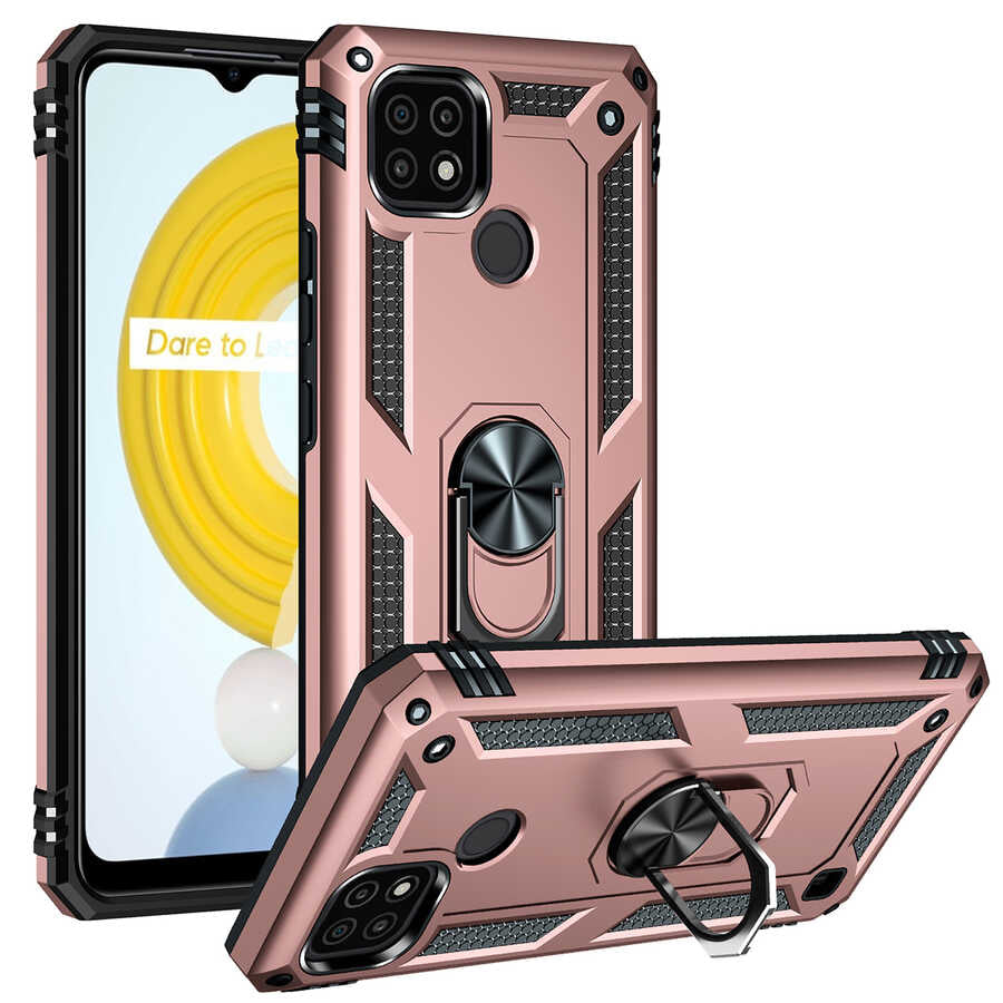Realme C21 Kılıf Zore Vega Kapak Rose Gold