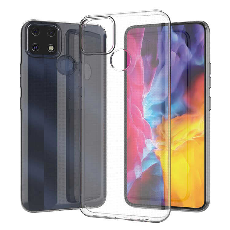 Realme C25 Kılıf Zore Kamera Korumalı Süper Silikon Kapak Renksiz