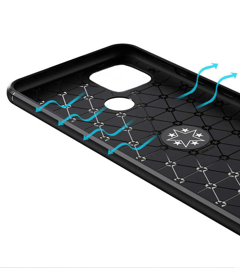 Realme C25 Kılıf Zore Ravel Silikon Kapak Siyah-Mavi