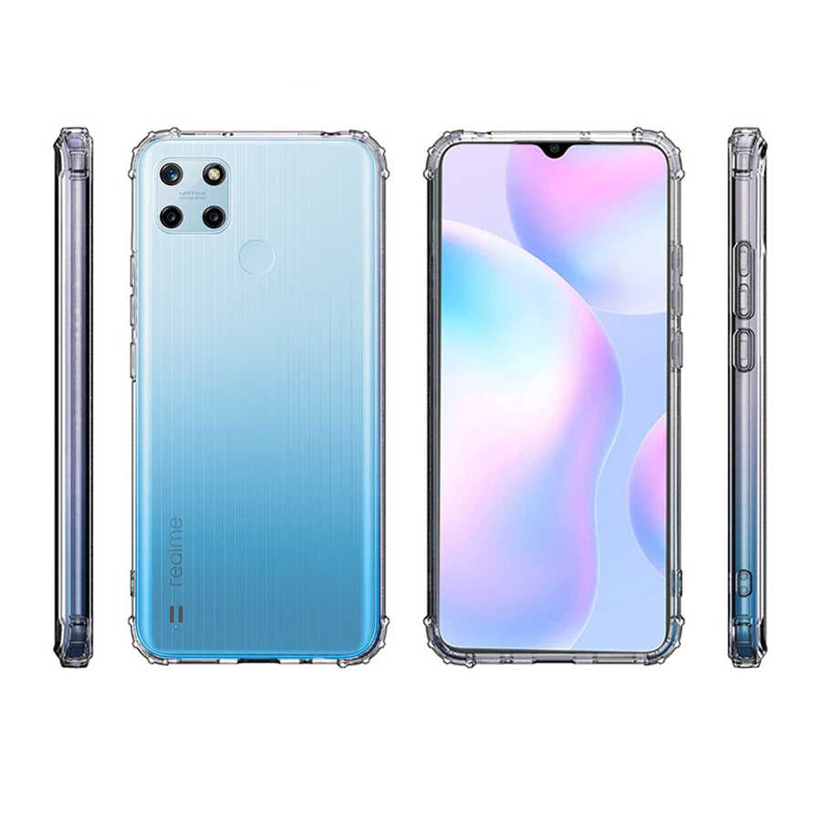 Realme C25Y Kılıf Zore 2mm Anti Shock Silikon Renksiz