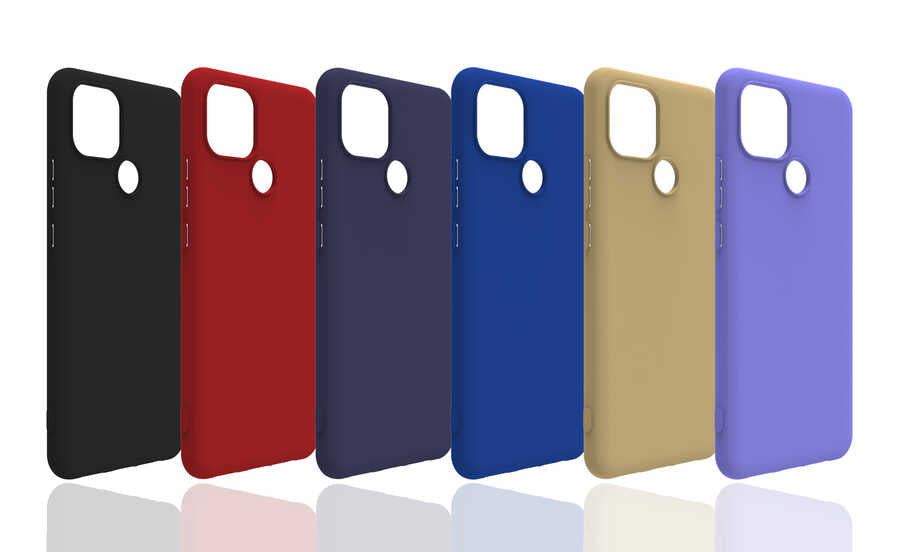 Realme C25Y Kılıf Zore Biye Silikon Lila