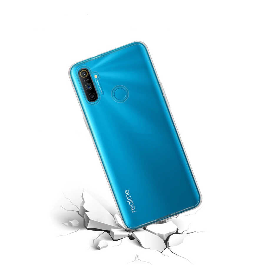 Realme C3 Kılıf Zore Süper Silikon Kapak Renksiz