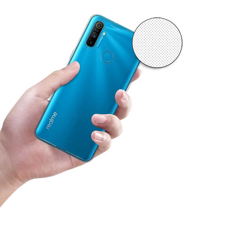 Realme C3 Kılıf Zore Süper Silikon Kapak Renksiz