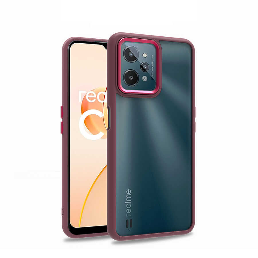 Realme C31 Kılıf Zore Flora Kapak Kırmızı