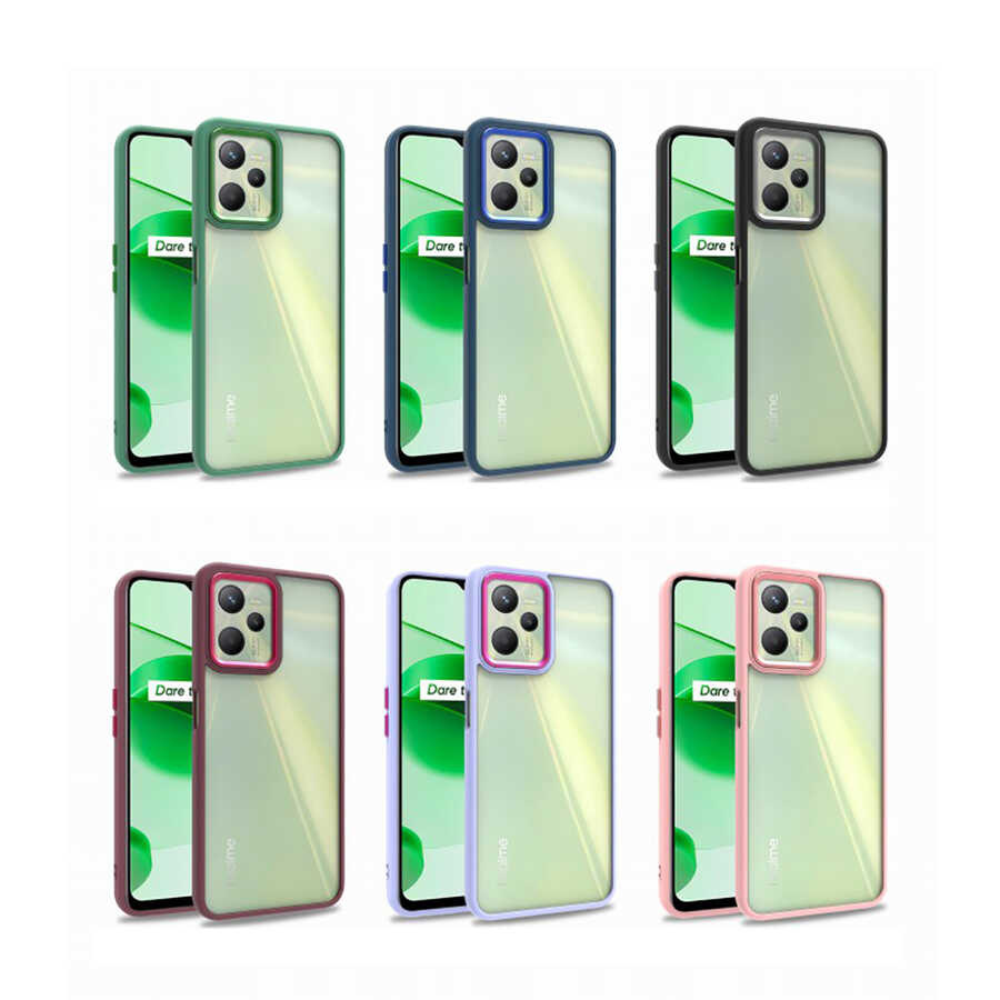 Realme C35 Kılıf Zore Flora Kapak Siyah