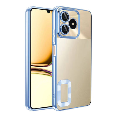 Realme C53 Kılıf Kamera Korumalı Logo Gösteren Zore Omega Kapak Siyah