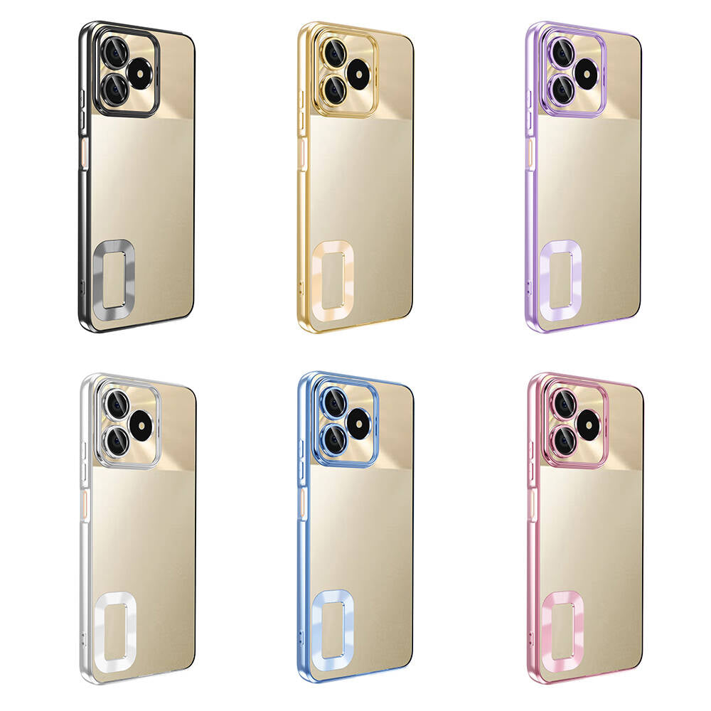 Realme C53 Kılıf Kamera Korumalı Logo Gösteren Zore Omega Kapak Derin Mor