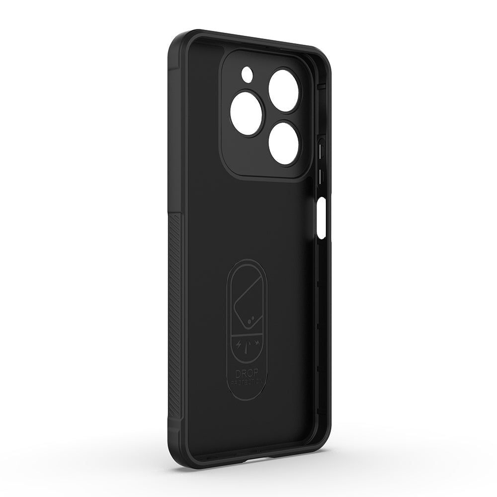 Realme C61 Kılıf Esnek TPU Oyuklu Arka Yüzey Tasarımlı Zore Etnik Silikon Kapak Siyah