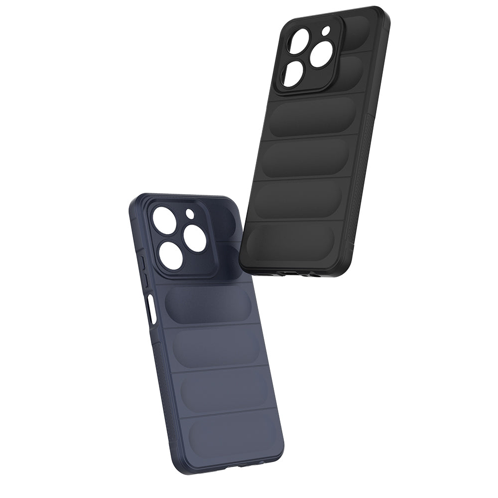 Realme C61 Kılıf Esnek TPU Oyuklu Arka Yüzey Tasarımlı Zore Etnik Silikon Kapak Lacivert