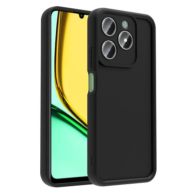 Realme C61 Kılıf Kamera Korumalı Zore Ananas Kapak Siyah