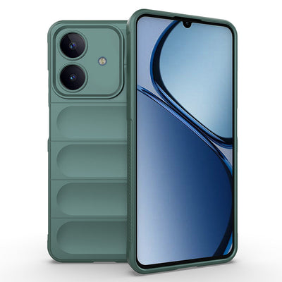 Realme C63 Kılıf Esnek TPU Oyuklu Arka Yüzey Tasarımlı Zore Etnik Silikon Kapak Siyah