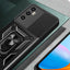 Realme C65 4G Kılıf Magnetik Standlı Kamera Korumalı Zore Sürgülü Vega Kapak Mavi