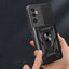 Realme C65 4G Kılıf Magnetik Standlı Kamera Korumalı Zore Sürgülü Vega Kapak Mavi