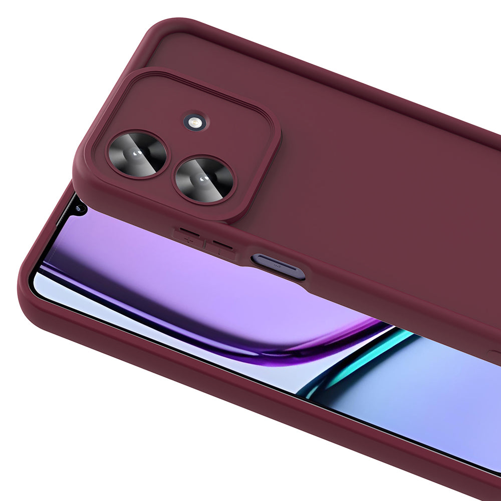 Realme Note 60 Kılıf Kamera Korumalı Zore Ananas Kapak Mürdüm