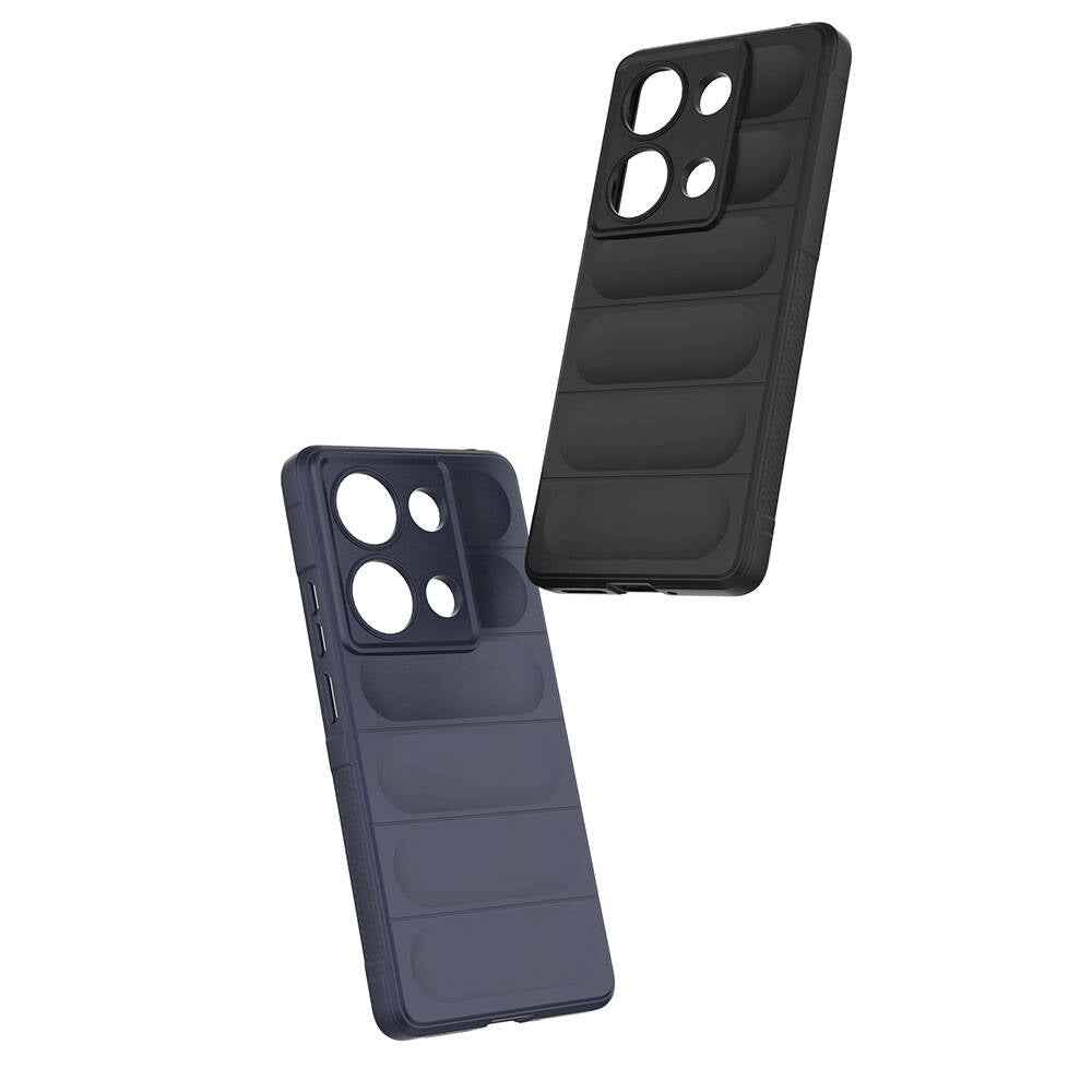 Redmi Note 13 Pro 4G Kılıf Esnek TPU Oyuklu Arka Yüzey Tasarımlı Zore Etnik Silikon Kapak Lacivert