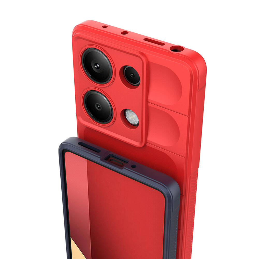 Redmi Note 13 Pro 4G Kılıf Esnek TPU Oyuklu Arka Yüzey Tasarımlı Zore Etnik Silikon Kapak Koyu Yeşil