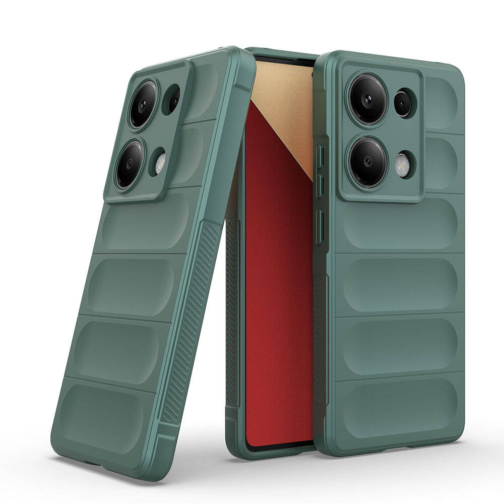 Redmi Note 13 Pro 4G Kılıf Esnek TPU Oyuklu Arka Yüzey Tasarımlı Zore Etnik Silikon Kapak Kırmızı