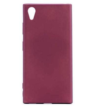 Sony Xperia XA1 Plus Kılıf Zore Premier Silikon Kapak Mürdüm