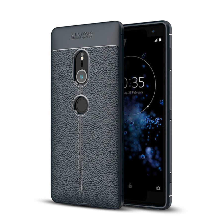Sony Xperia XZ2 Kılıf Zore Niss Silikon Kapak Lacivert