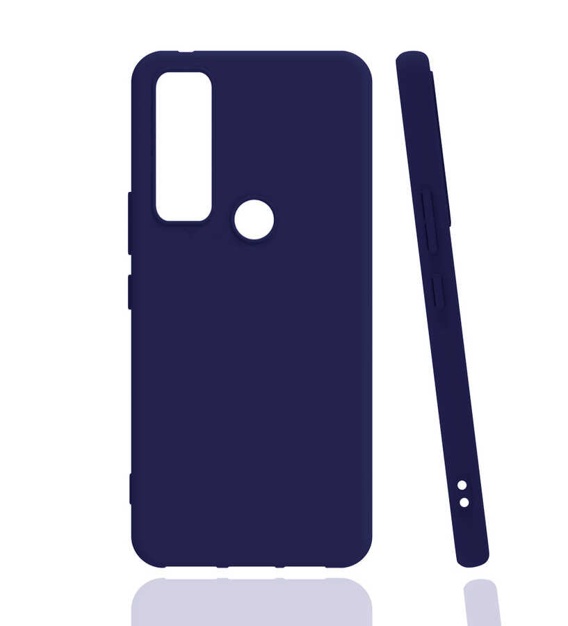 TCL 20 SE Kılıf Zore Biye Silikon Lacivert