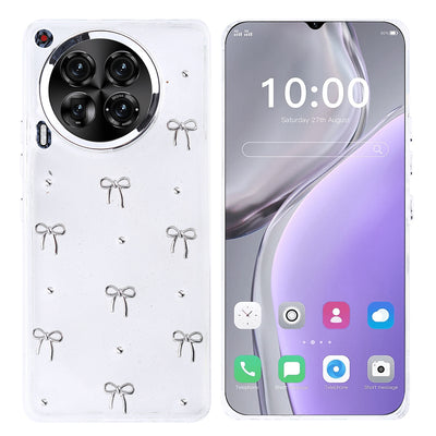 Tecno Camon 30 Kılıf Airbag Tasarımlı Simli Şeffaf Zore Kutup Kapak Lale