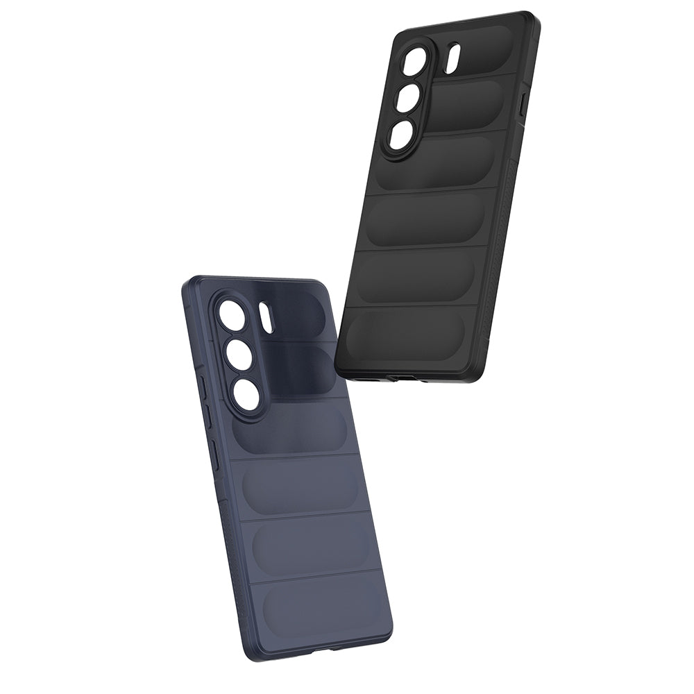 Tecno Camon 40 Pro Kılıf Esnek TPU Oyuklu Arka Yüzey Tasarımlı Zore Etnik Silikon Kapak Lacivert