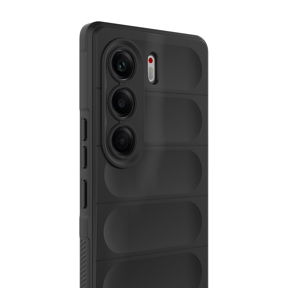 Tecno Camon 40 Pro Kılıf Esnek TPU Oyuklu Arka Yüzey Tasarımlı Zore Etnik Silikon Kapak Lacivert