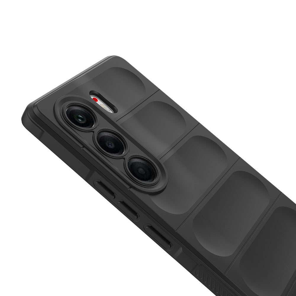 Tecno Camon 40 Pro Kılıf Esnek TPU Oyuklu Arka Yüzey Tasarımlı Zore Etnik Silikon Kapak Lacivert