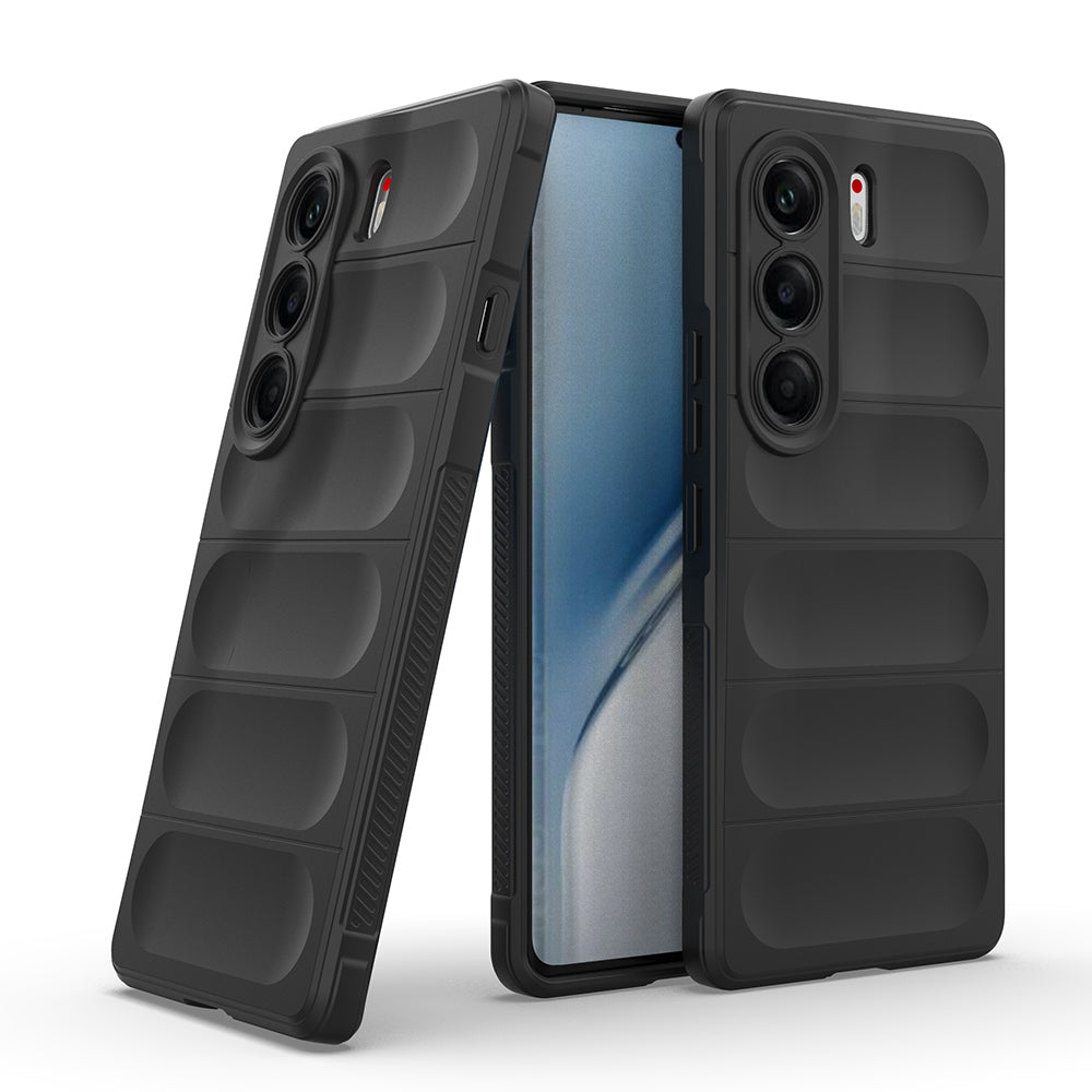 Tecno Camon 40 Pro Kılıf Esnek TPU Oyuklu Arka Yüzey Tasarımlı Zore Etnik Silikon Kapak Koyu Yeşil